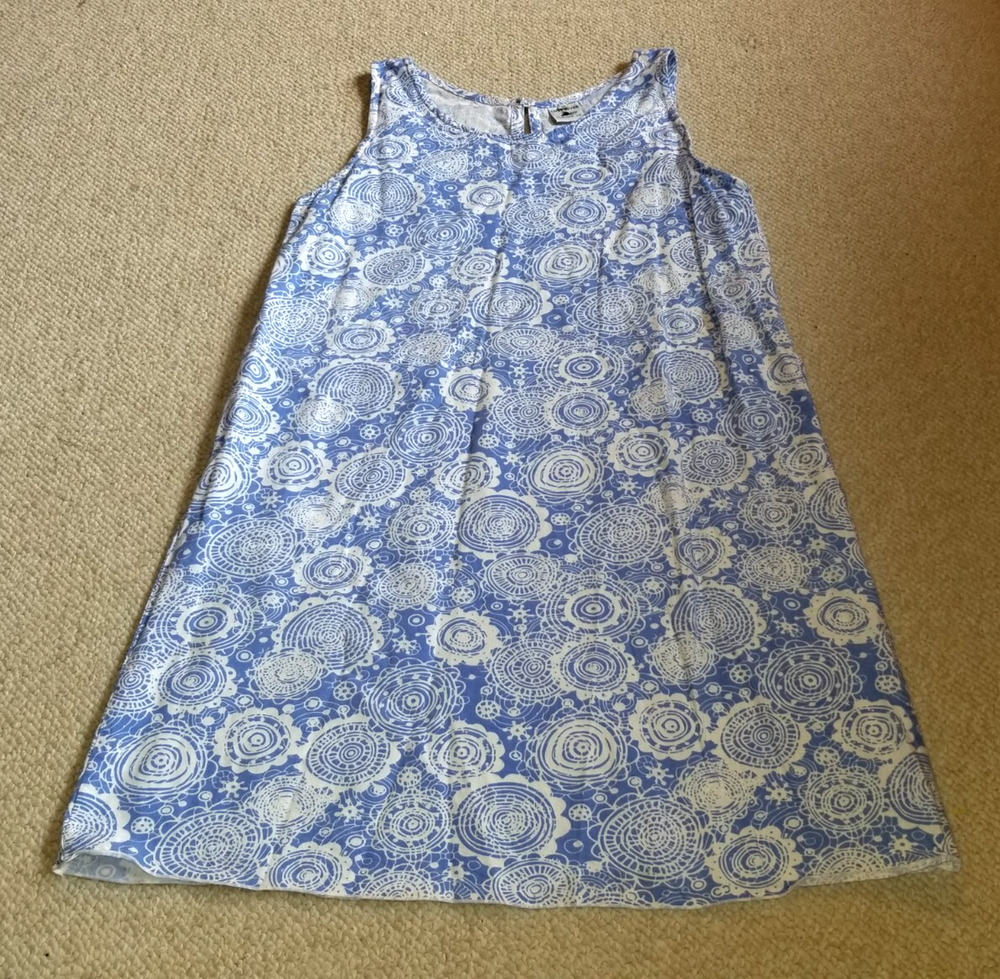 Womens Dress-LOST RIVER CLOTHING CO.-blue/white circle design vacation beachy-M